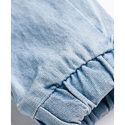 Babyhug Denim Full Length Washed Joggers with Stretch - Navy Blue