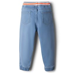 Babyhug Denim Full Length Washed Jogger - Navy Blue