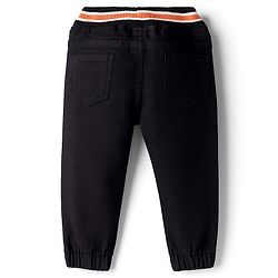 Babyhug Denim Full Length Washed Jogger - Navy Blue