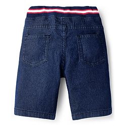 Babyhug Cotton Denim Knee Length Washed Jamaican - Navy Blue