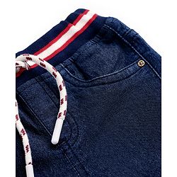 Babyhug Cotton Denim Knee Length Washed Jamaican - Navy Blue