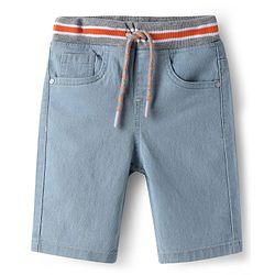 Babyhug Cotton Denim Knee Length Washed Jamaican - Navy Blue