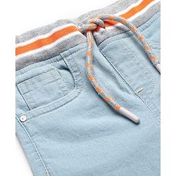 Babyhug Cotton Denim Knee Length Washed Jamaican - Navy Blue