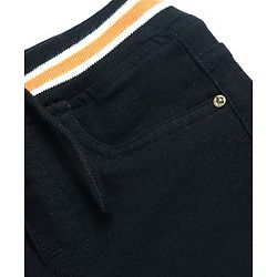 Babyhug Cotton Denim Knee Length Washed Jamaican - Navy Blue