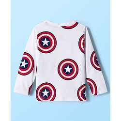 Babyhug Marvel Single Jersey Knit Full Sleeves T-Shirts with Avengers & Captain America Graphic Pack of 3 - Red Navy Blue & White