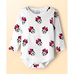 Babyhug Disney Inyterlock Knit Full Sleeve Onesies with  Minnie Mouse Graphics Pack of 3 - Red White & Blue