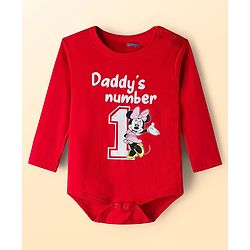Babyhug Disney Inyterlock Knit Full Sleeve Onesies with  Minnie Mouse Graphics Pack of 3 - Red White & Blue