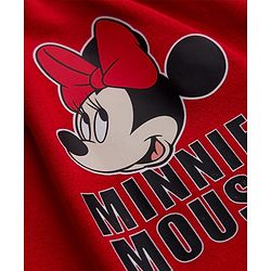 Babyhug Disney Interlock Knit Full Length Diaper Leggings With Minnie Mouse Family Graphics Pack Of 3 - Red Navy Blue & White
