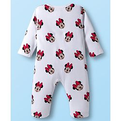 Babyhug Disney Interlock Knit Full Sleeves Footed Sleepsuit With Minnie Mouse Print Pack Of 2 - Navy Blue & White