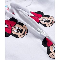 Babyhug Disney Interlock Knit Full Sleeves Footed Sleepsuit With Minnie Mouse Print Pack Of 2 - Navy Blue & White