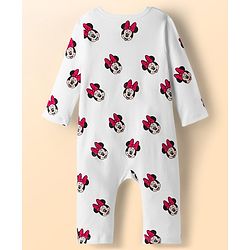 Babyhug Disney Inyterlock Knit Full Sleeves Front Open Rompers with Minnie Mouse Graphics Pack of 3 - Red White & Blue