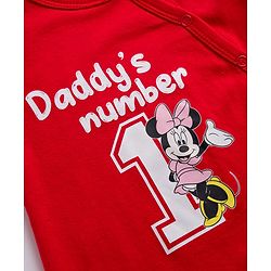 Babyhug Disney Inyterlock Knit Full Sleeves Front Open Rompers with Minnie Mouse Graphics Pack of 3 - Red White & Blue