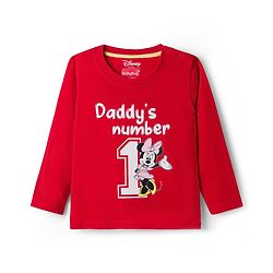 Babyhug Disney Single Jersey Knit Full Sleeves T-Shirts with Minnie Mouse Graphic Pack of 3 - Red Navy Blue & White