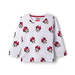 Babyhug Disney Single Jersey Knit Full Sleeves T-Shirts with Minnie Mouse Graphic Pack of 3 - Red Navy Blue & White