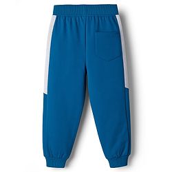 Babyhug Terry Knit Full Length Lounge Pant With Text Print - Blue