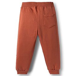 Babyhug French Terry Knit Full Length Lounge Pant with Mountain Print - Rust Orange