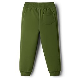 Babyhug French Terry Knit Full Length Lounge Pant With Text Print - Green