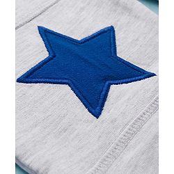 Babyhug French Terry Knit Full Length Lounge Pant With Star Embroidered - Grey
