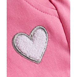 Babyhug French Terry Knit Full Length Lounge Pant with Heart Design - Pink