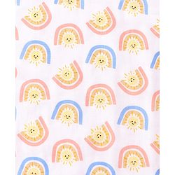 Babyhug Disney 100% Cotton Muslin 3 Layered Baby Blanket Winnie The Pooh Print| Soft Breathable Fabric| Gentle of Baby Skin| Comfortable Warm & Soothing| Machine washable| New Born Gifting Option