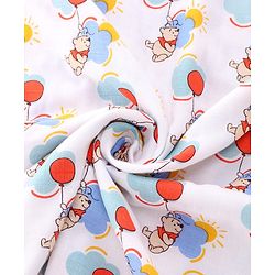 Babyhug Disney 100% Cotton Muslin 3 Layered Baby Blanket Winnie The Pooh Print| Soft Breathable Fabric| Gentle of Baby Skin| Comfortable Warm & Soothing| Machine washable| New Born Gifting Option