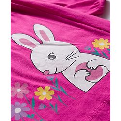 Babyhug Cotton Woven Full Sleeves Frock & Legging With Animal Print & Frill Detailing - Dark Pink & Pink