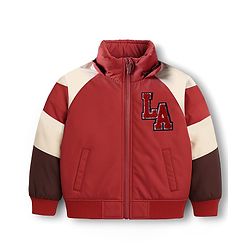 Babyhug Woven Full Raglan Sleeves Hooded Paaded Jacket with Patch Detailing - Brown