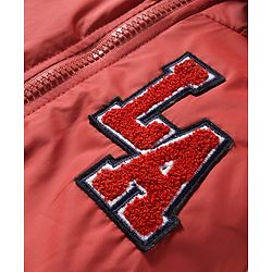Babyhug Woven Full Raglan Sleeves Hooded Paaded Jacket with Patch Detailing - Brown