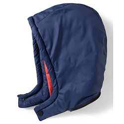 Babyhug Woven Full Sleeves Padded Jacket With Badge Detailing & Detachable Hood - Navy Blue & Brown
