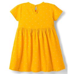 Babyhug Single Jersey Knit Half Sleeves Frocks With Floral Print Pack Of 2 - Yellow & Green