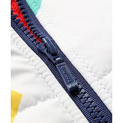 Babyhug Woven Full Sleeves Hooded Padded Jacket With Color Block Design & Detachable Hoodie - Multicolor