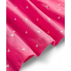 Babyhug Single Jersey Knit Half Sleeves Frocks With Heart Print & Bow Applique Pack of 2 - Purple & Dark Pink