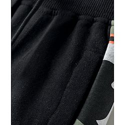 Babyhug French Terry Full Length Lounge Pants with Pocket & Camouflage Print - Black