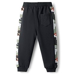 Babyhug French Terry Full Length Lounge Pants with Pocket & Camouflage Print - Black