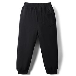 Babyhug French Terry Knit Full Length Lounge Pants with Adventure Text Print - Black