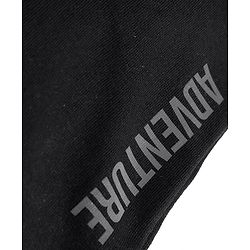 Babyhug French Terry Knit Full Length Lounge Pants with Adventure Text Print - Black