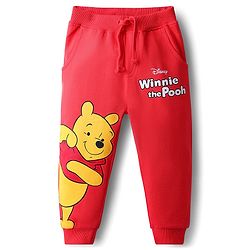 Babyhug Disney Single Jersey Knit Half Sleeves T-Shirt & Track Pant Set With Winnie The Pooh Graphics - Blue & Red