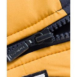 Babyhug Woven Full Sleeves Padded Jacket with Detachable Hood & Color Block Design - Navy Blue & Yellow
