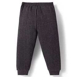 Babyhug Knit Full Sleeves Solid Colour Thermal Inner Wear Set - Charcoal Grey