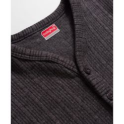 Babyhug Knit Full Sleeves Solid Colour Thermal Inner Wear Set - Charcoal Grey