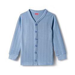 Babyhug Knit Full Sleeves Solid Thermal Set - Light Blue