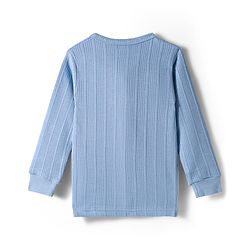 Babyhug Knit Full Sleeves Solid Thermal Set - Light Blue