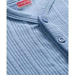 Babyhug Knit Full Sleeves Solid Thermal Set - Light Blue