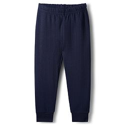 Babyhug Knit Full Sleeves Solid Thermal Set - Navy Blue