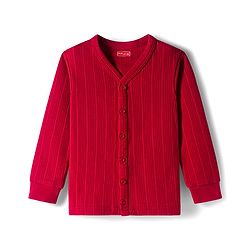 Babyhug Knit Full Sleeves Solid Colour Thermal Inner Wear Set - Red