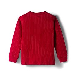 Babyhug Knit Full Sleeves Solid Colour Thermal Inner Wear Set - Red