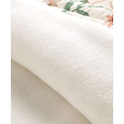 Babyhug Woven Full Sleeves Hooded Winter Quilted Romper With Fleece Inner Lining & Floral Print - Off White