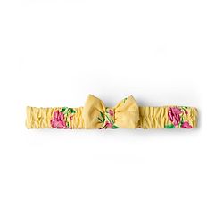 Babyhug Single Jersey Knit Sleeveless Floral Printed Frock With Bloomer & Headband - Yellow