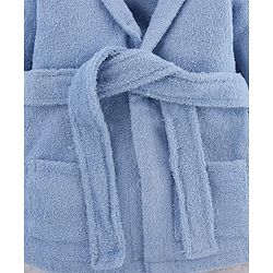 Babyhug Woven Terry Full Sleeves Hooded Bath Robe Princess Patch - Blue