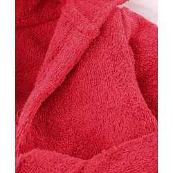 Babyhug Terry Knit Full Sleeves Hooded Animal Applique Patch - Red